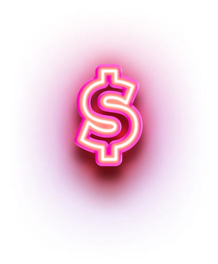 Dollar Sign Neon Pink